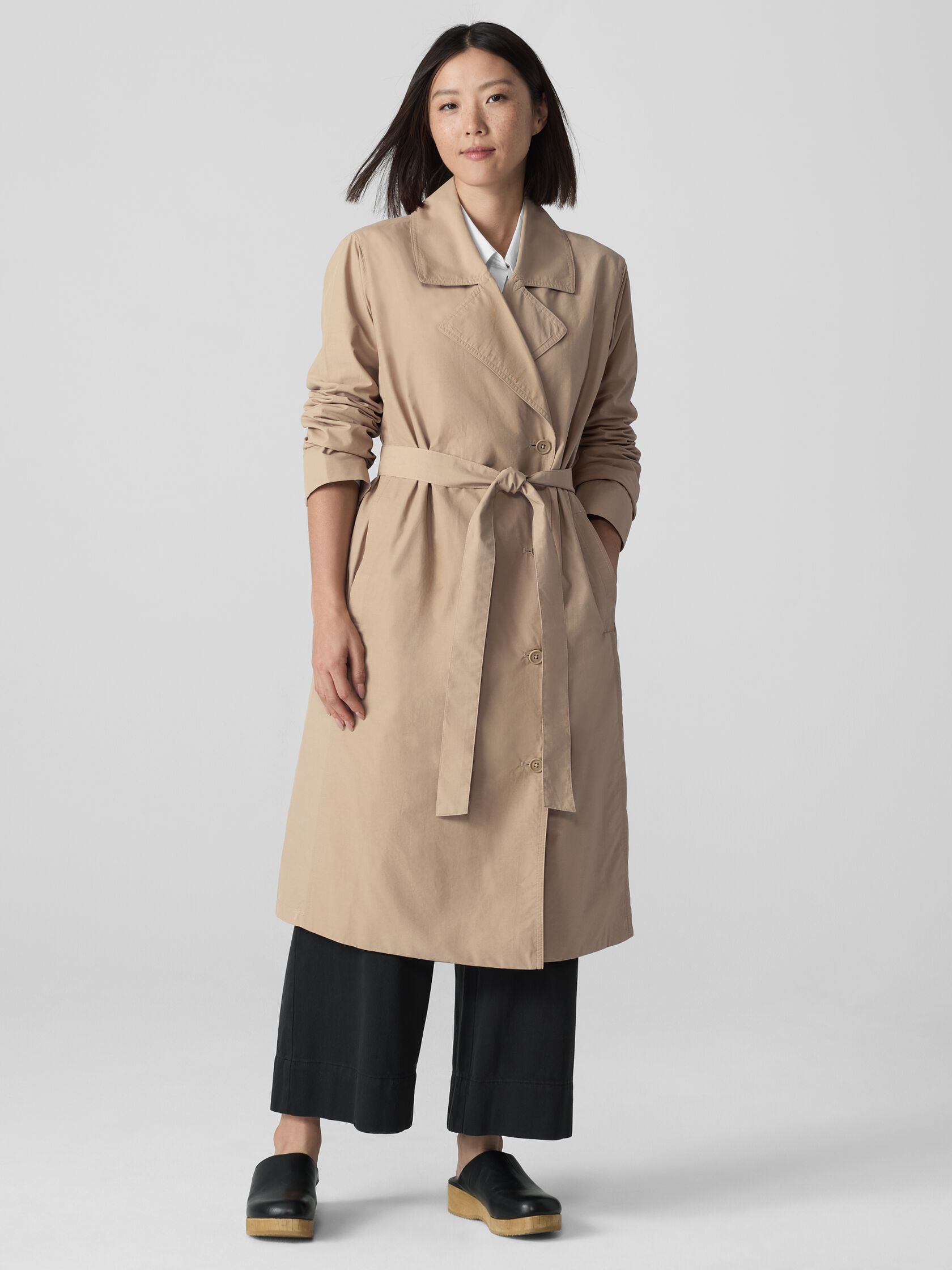 Light Cotton Nylon Trench Coat
