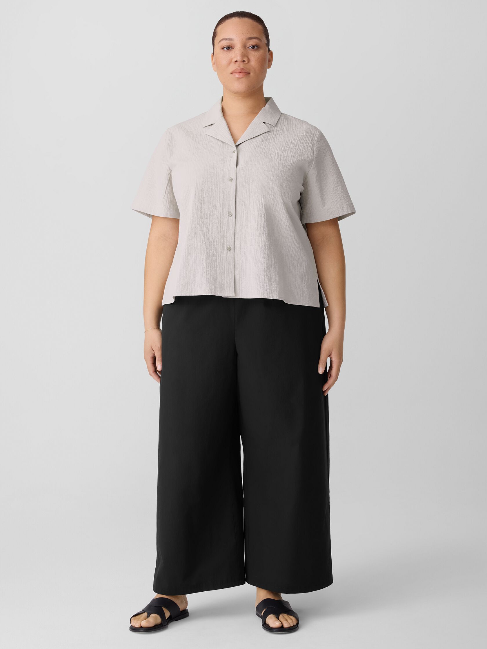 Organic Cotton Pucker Notch Collar Shirt
