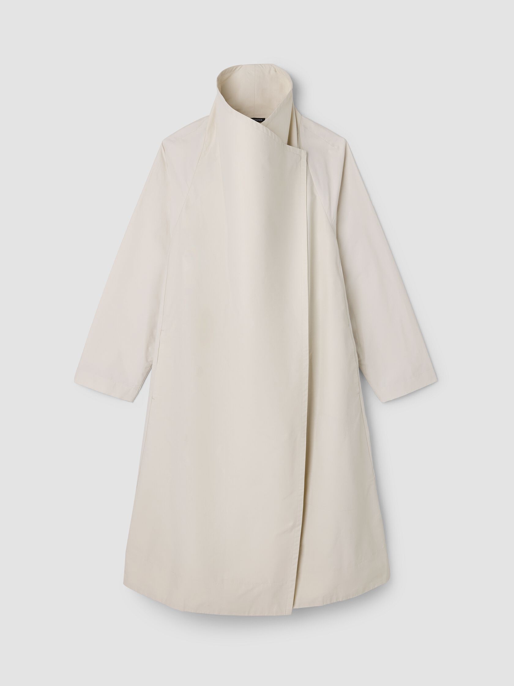 Light Cotton Nylon Drape Neck Coat