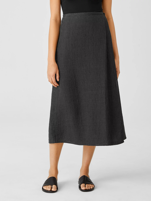 Puckered Organic Linen Wrap Skirt