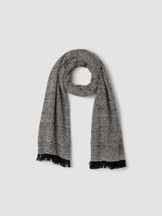 Handloomed Organic Cotton Herringbone Scarf