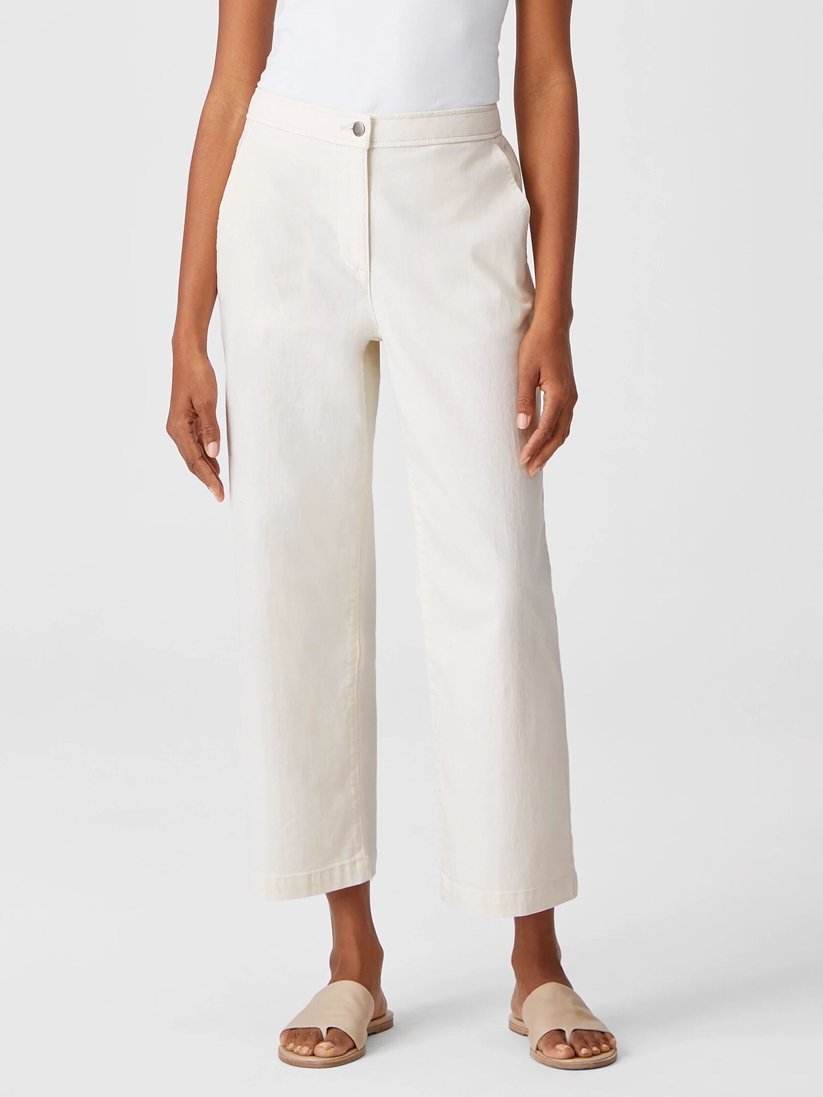 Undyed Organic Cotton Stretch Wide-Leg Jean