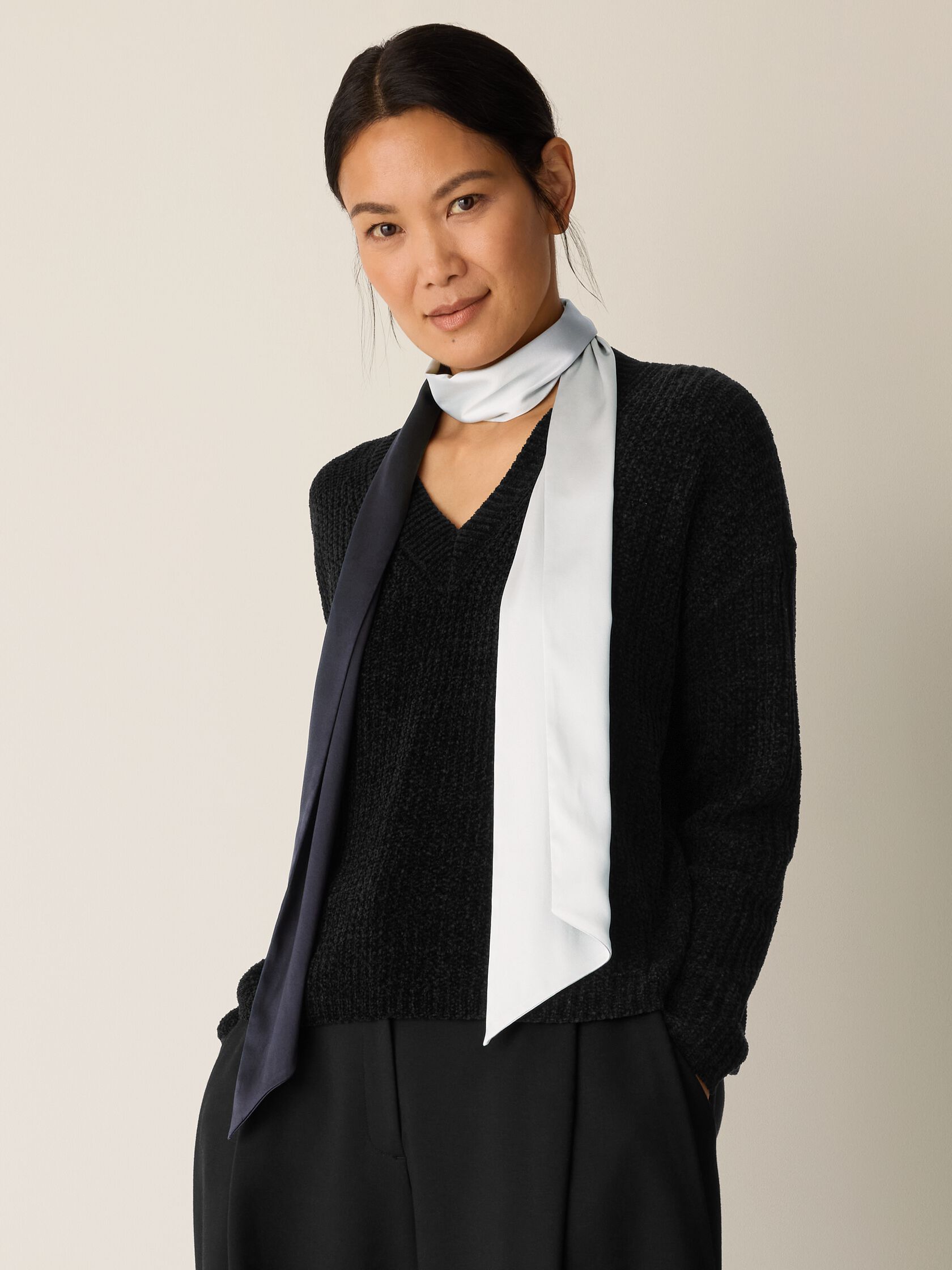 Ombr&eacute; Silk Charmeuse Double Tie Scarf