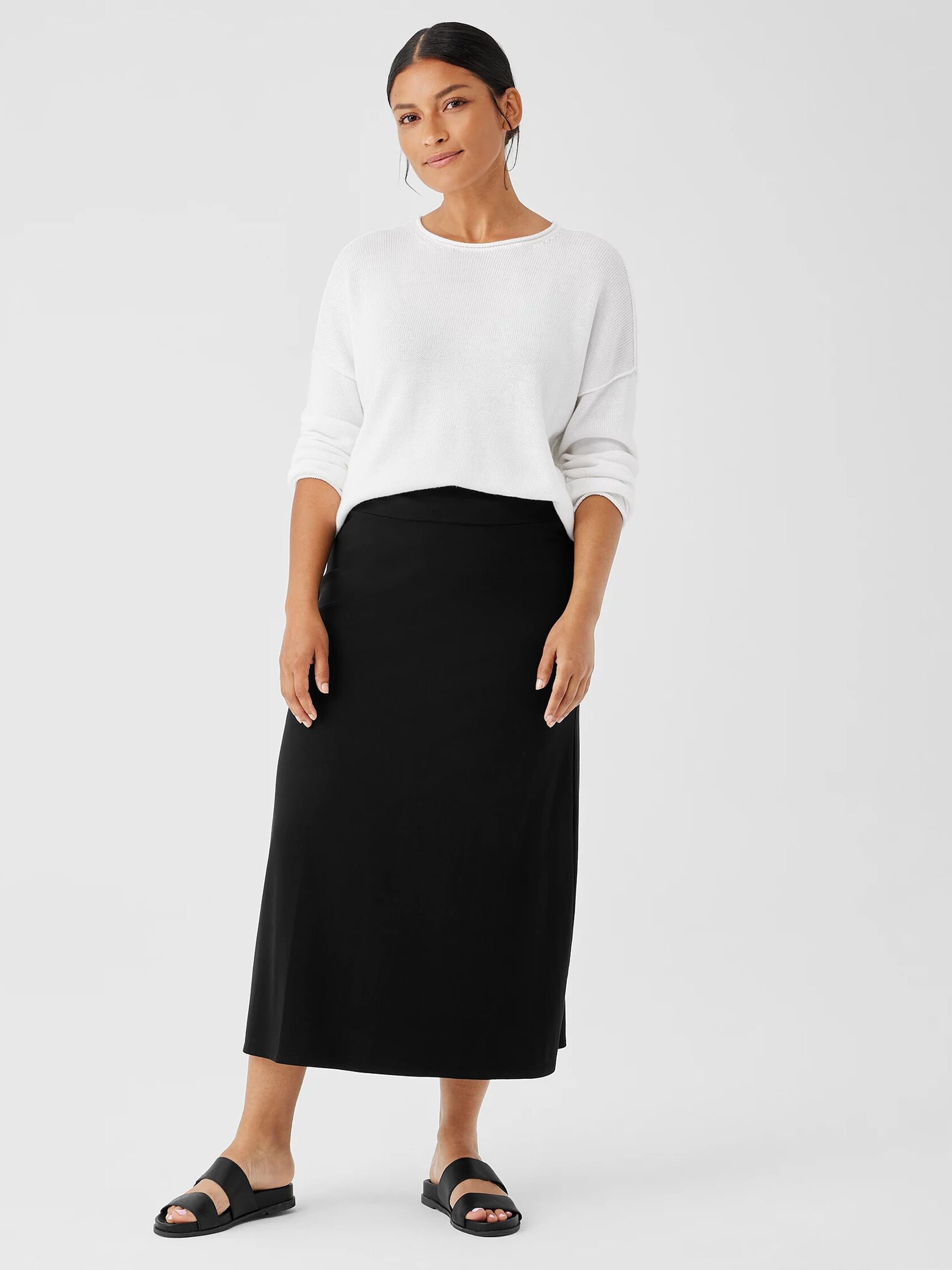 Stretch Jersey Knit A-Line Skirt
