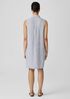 Striped Organic Linen Crinkle Sleeveless Shirtdress