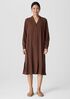 Silk Georgette Crepe Notch Collar Shirtdress