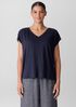 Organic Linen Jersey V-Neck Tee