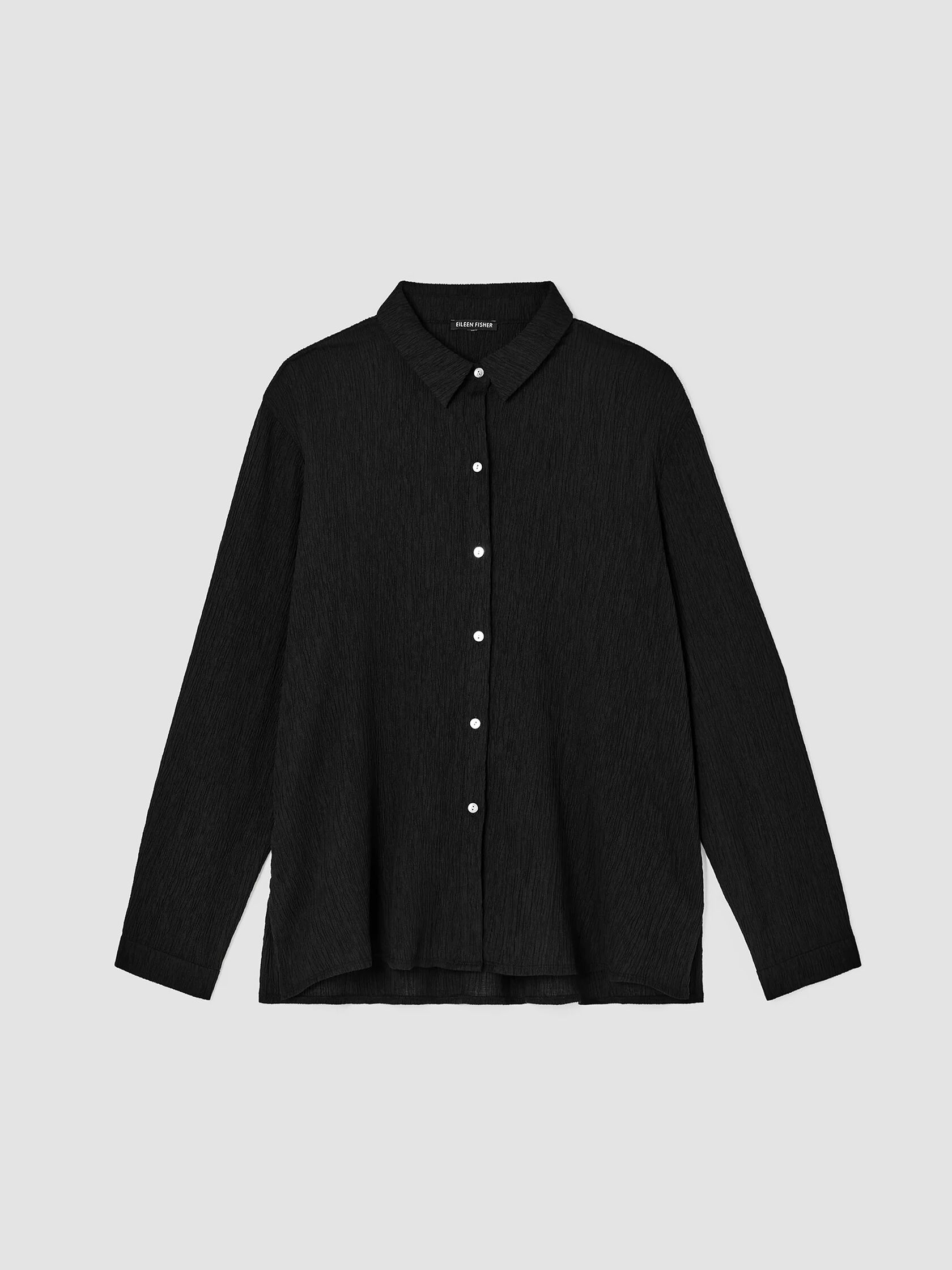 Woven Plissé Classic Collar Shirt