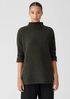 Cotton Boucle Mock Neck Top