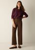 Stretch Wool Crepe Wide-Leg Trouser