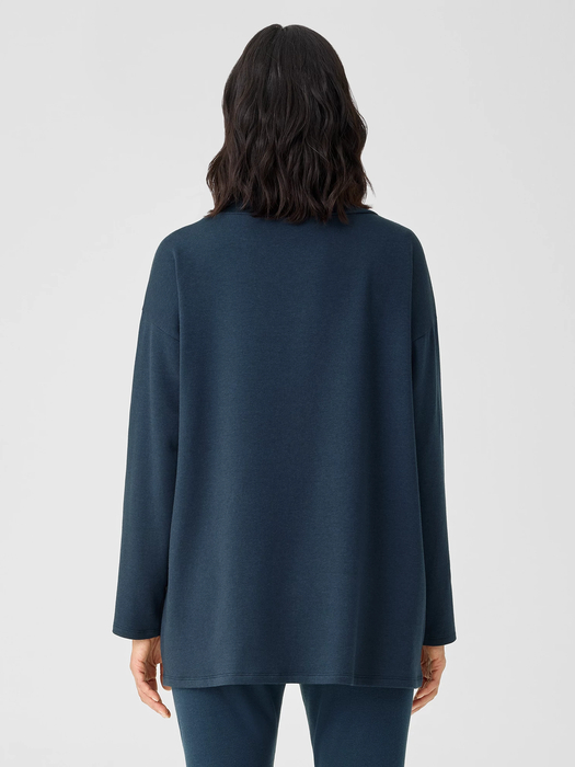 Cozy Brushed Terry Hug Funnel Neck Top
