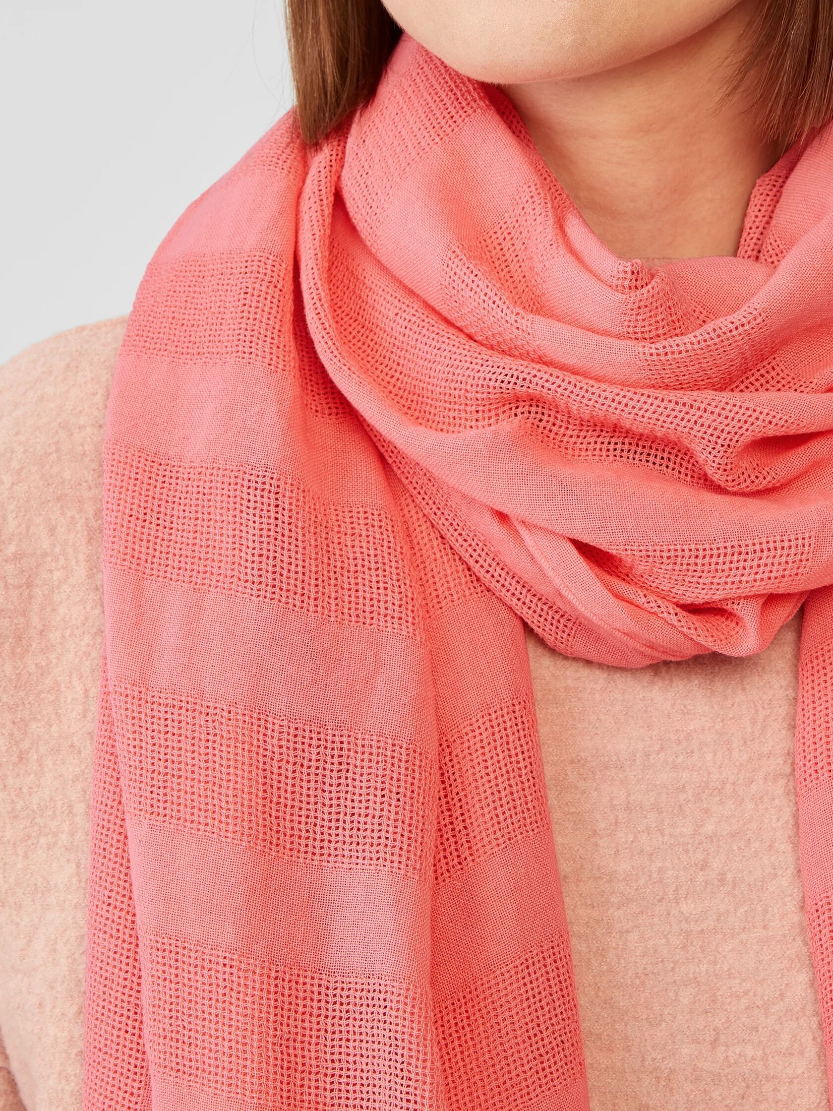 Organic Cotton Mesh Stripe Scarf