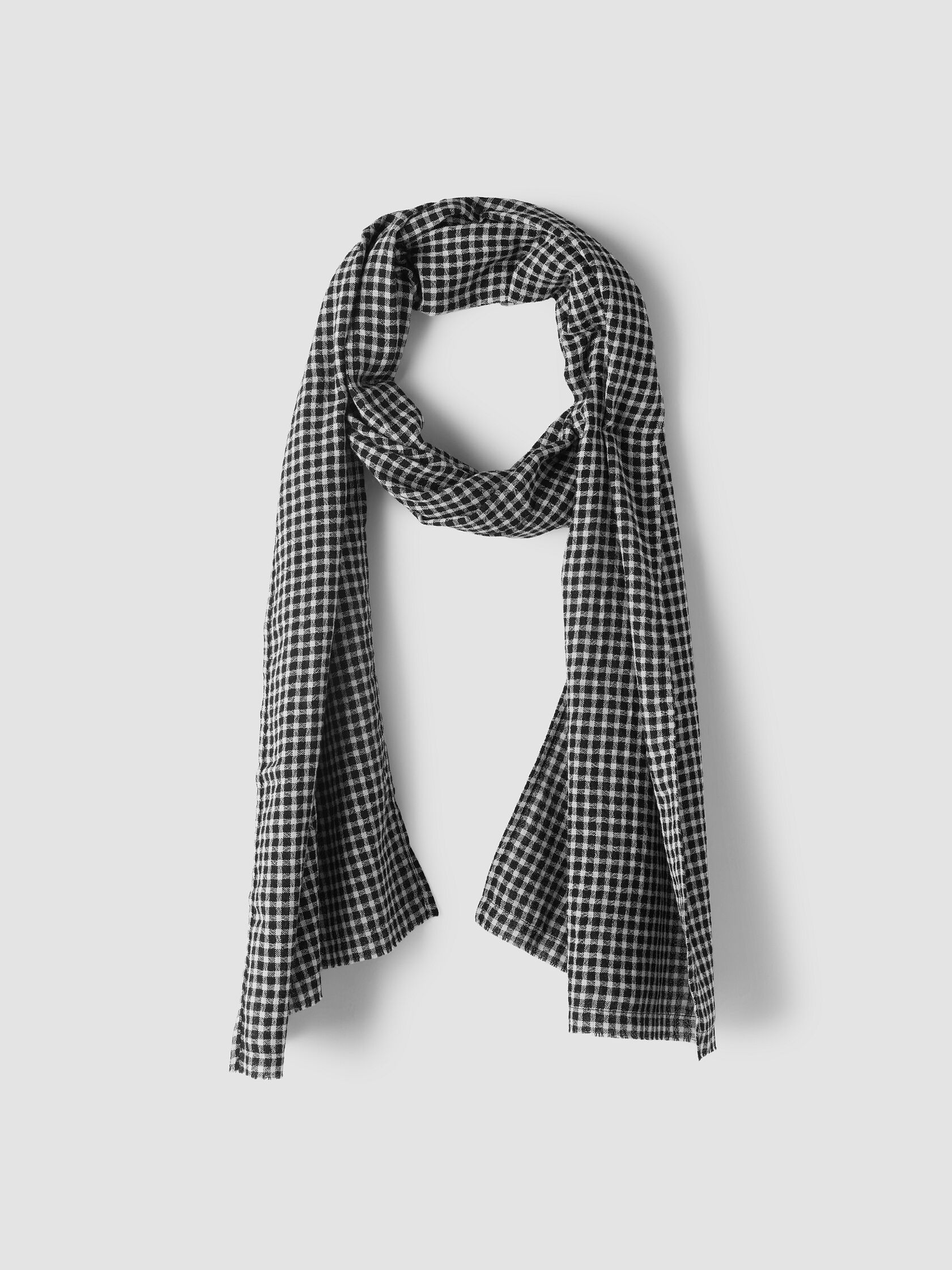 Wool Cotton Check Scarf