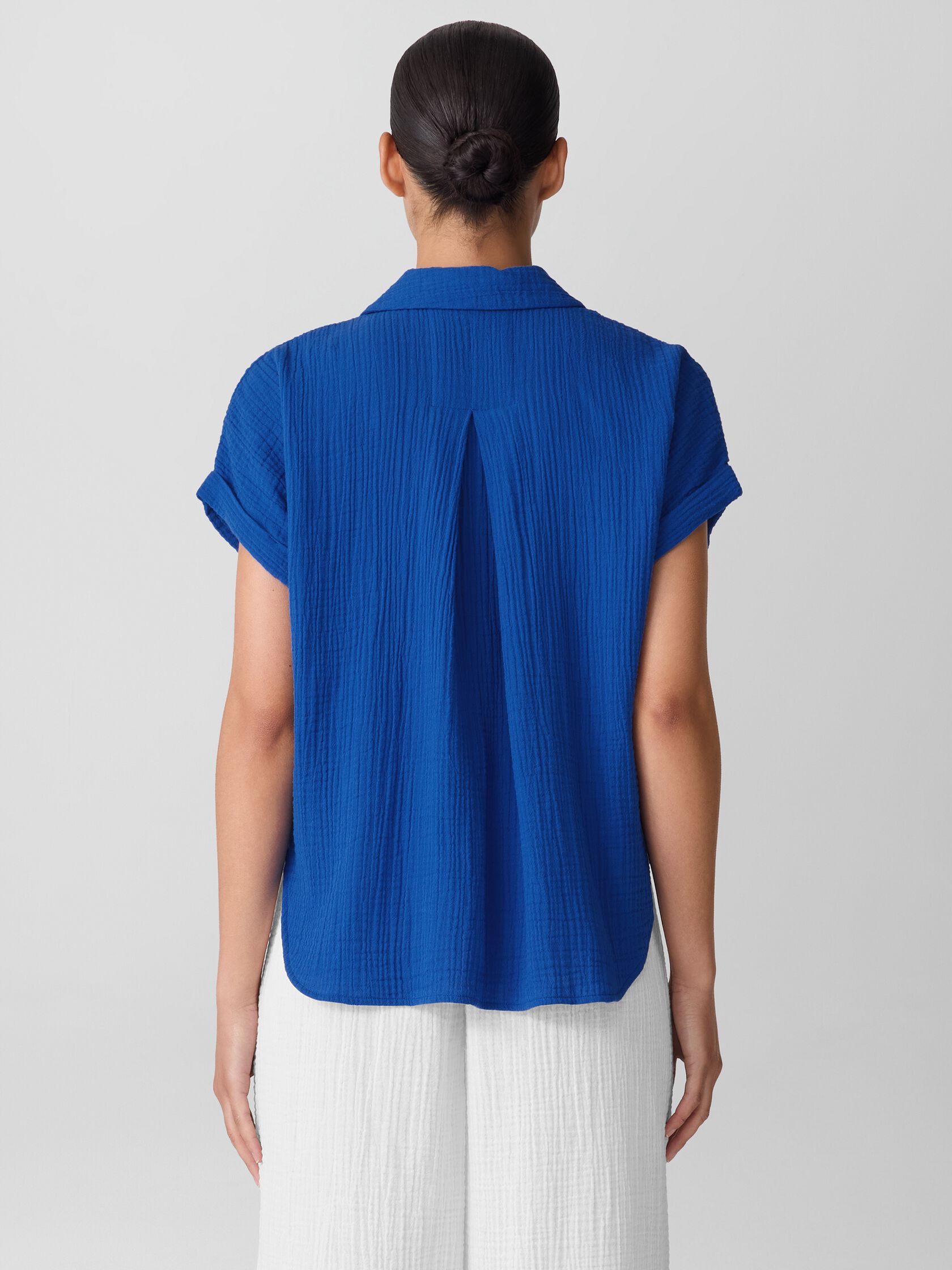 Organic Cotton Lofty Gauze Notch Collar Top