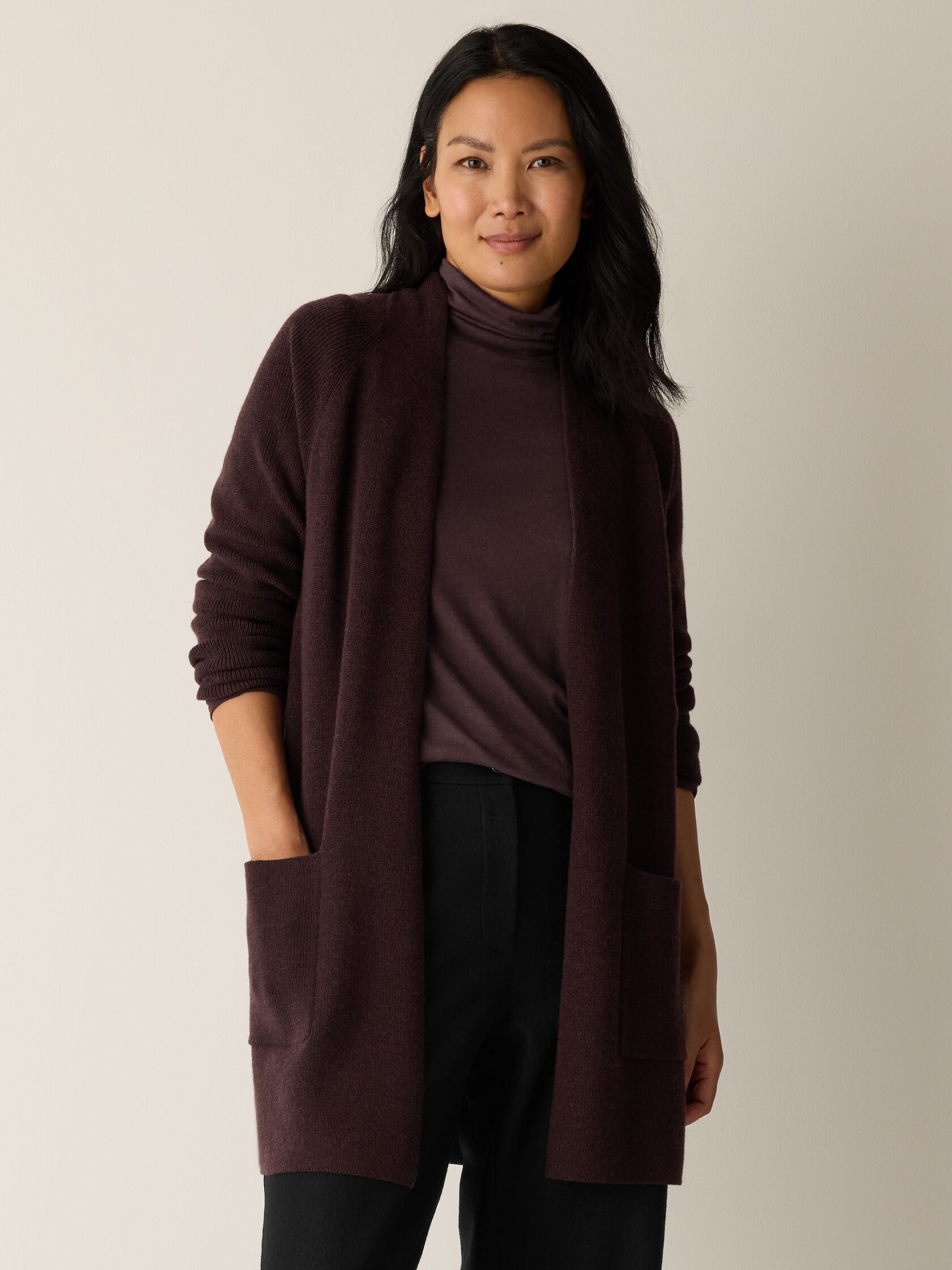 Merino Long Cardigan in Regenerative Wool