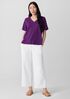 Organic Cotton Slubby Jersey V-Neck Tee