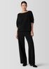 Doubleknit Organic Cotton Stripe Bateau Neck Top