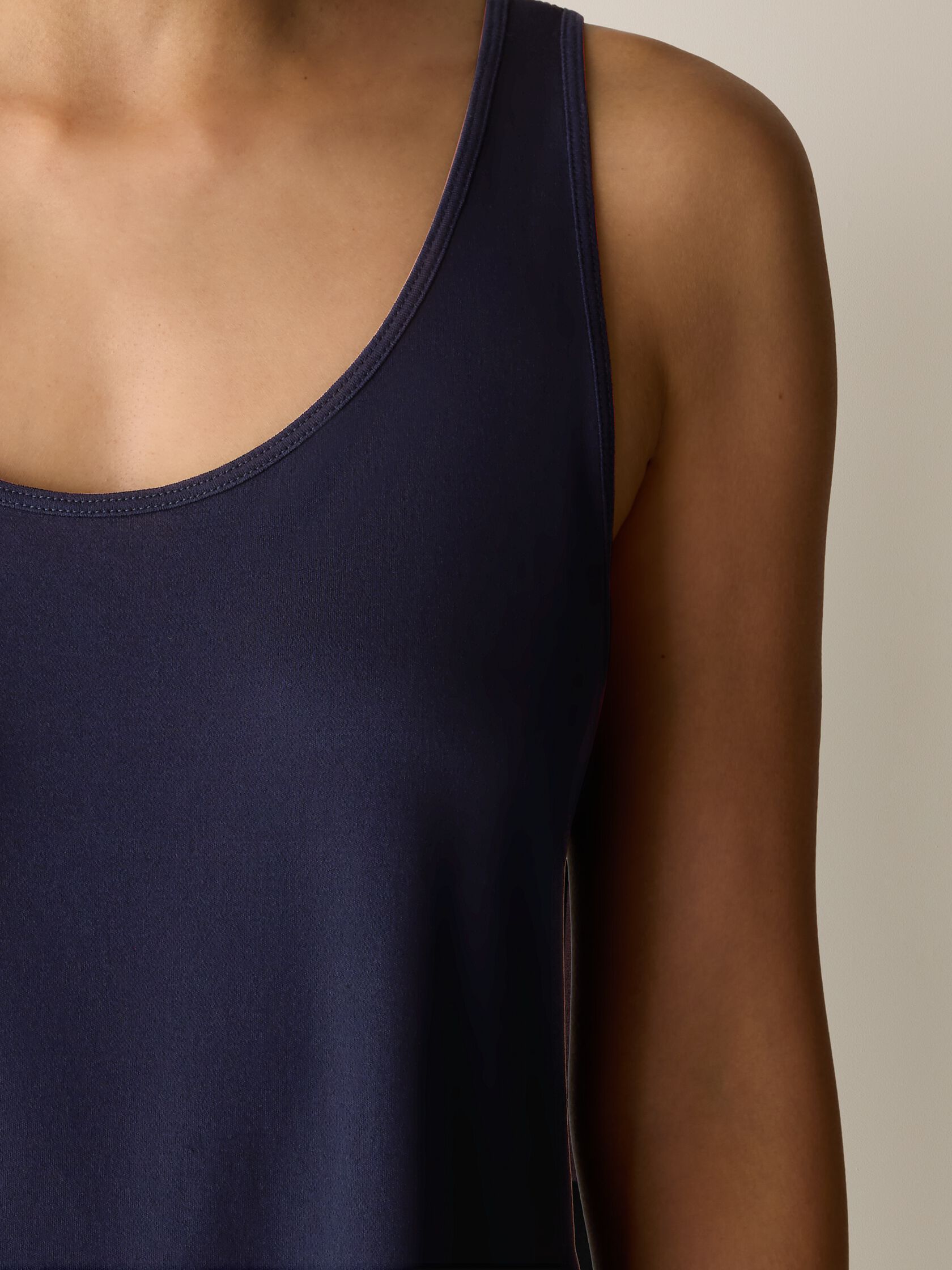 Stretch Silk Jersey Scoop Neck Tank