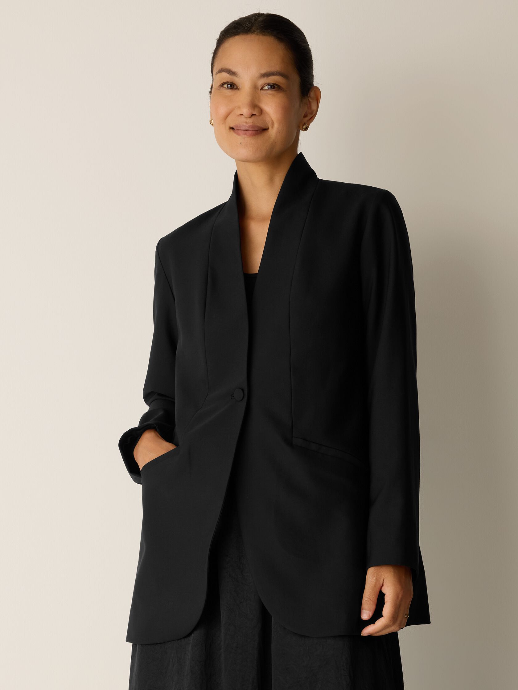 Seasonless Wool High Collar Jacket