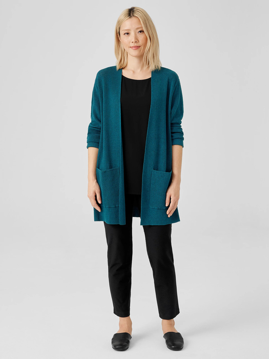 Linen Crepe Stretch Cardigan