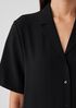 Silk Georgette Crepe Notch Collar Dress