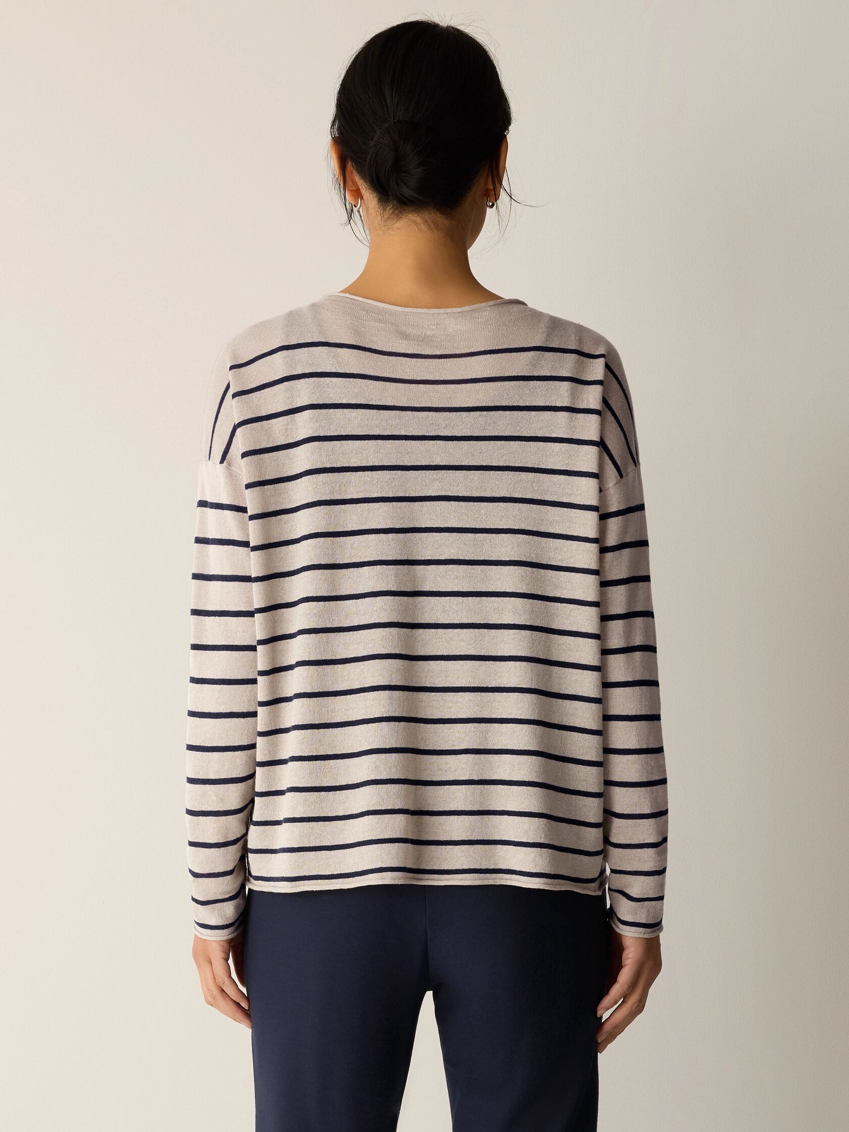 Organic Linen Cotton Jewel Neck Top