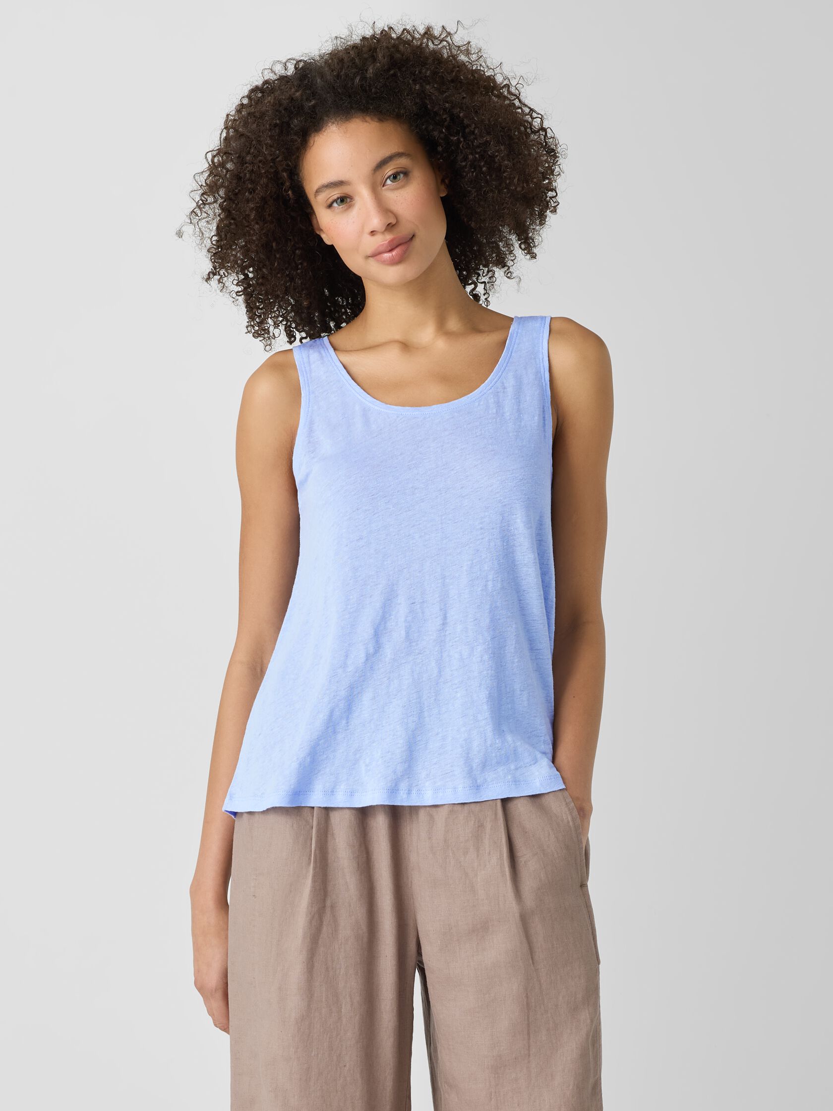 Organic Linen Jersey Scoop Neck Tank