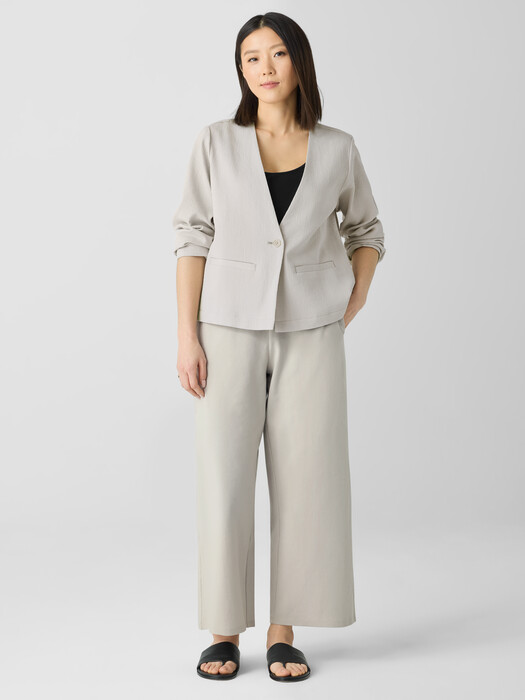Cotton Blend Ponte Wide-Leg Pant