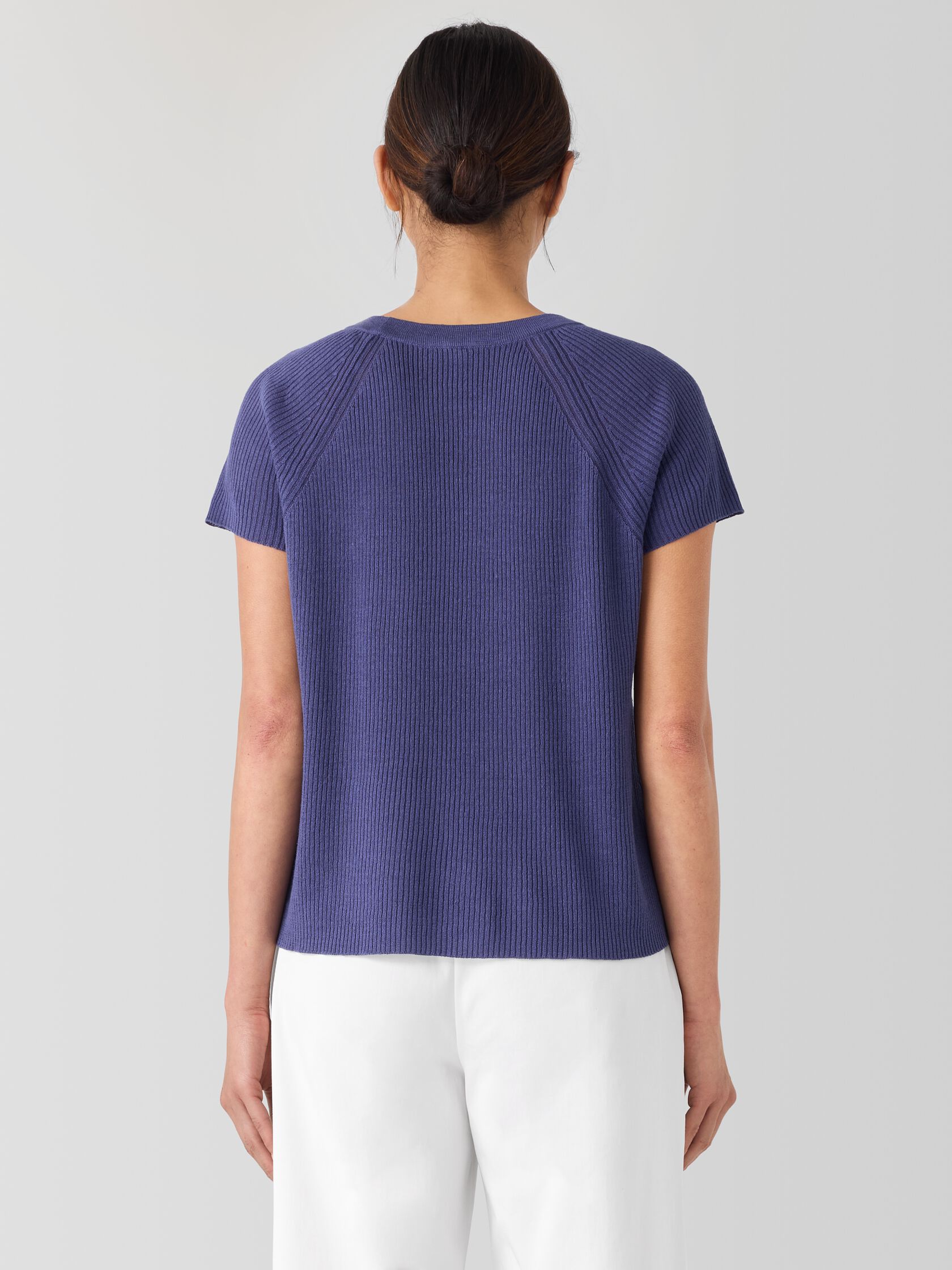 Organic Linen Cotton Jewel Neck Top