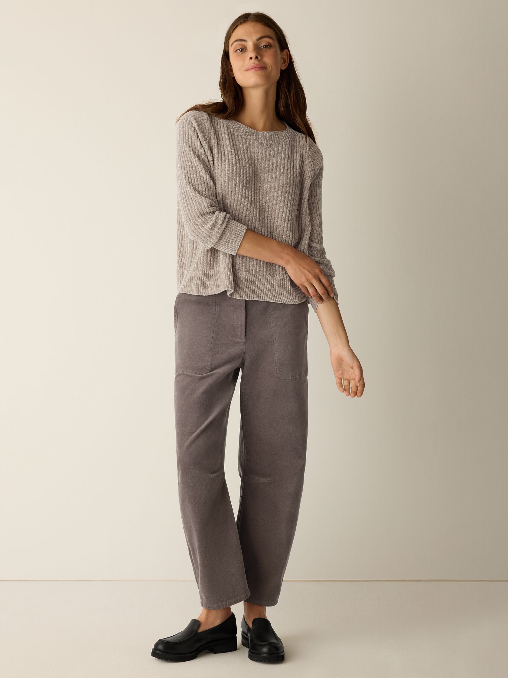 Chenille Blend Crew Neck Top