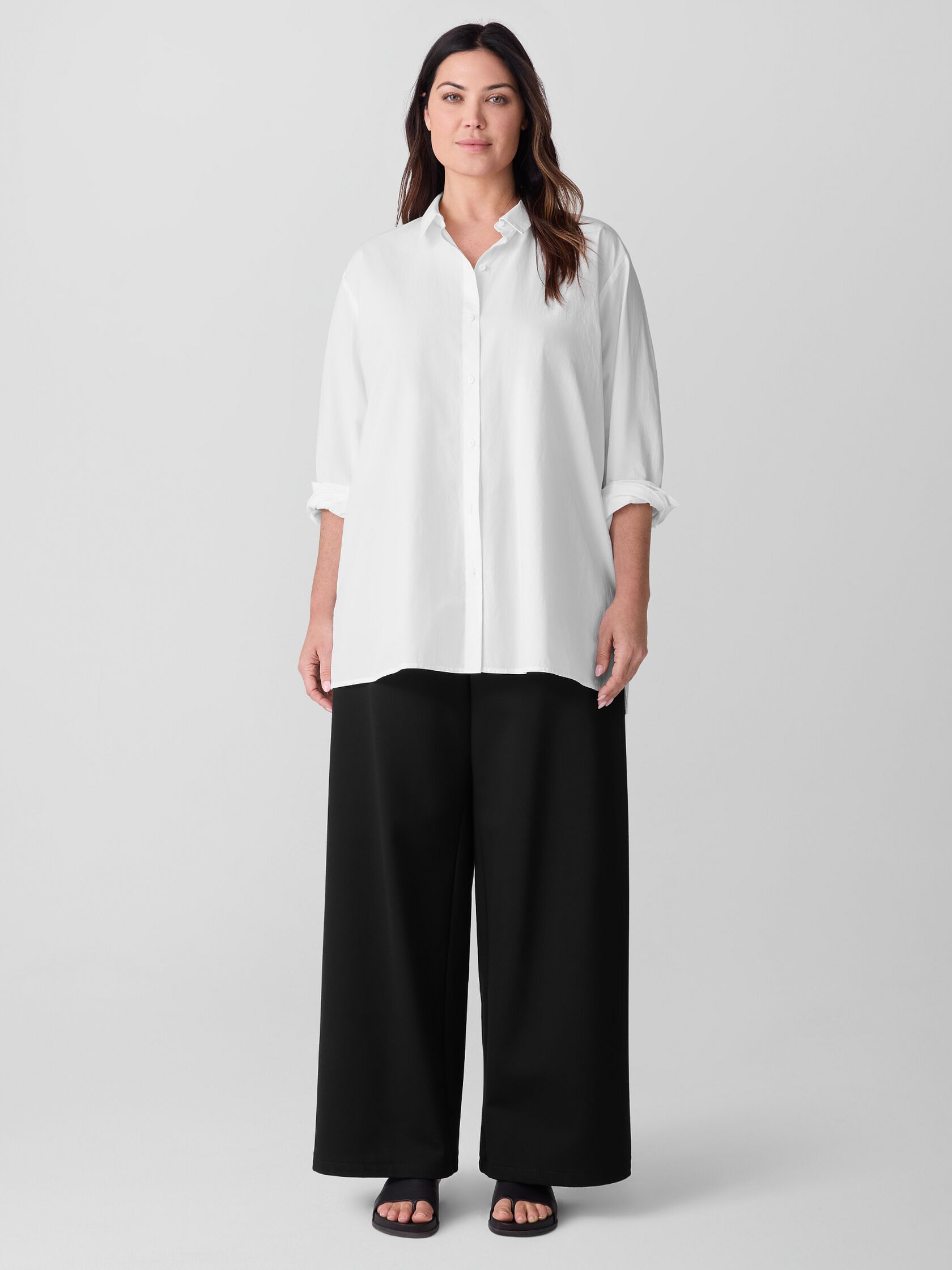 Stretch Jersey Knit Wide-Leg Pant