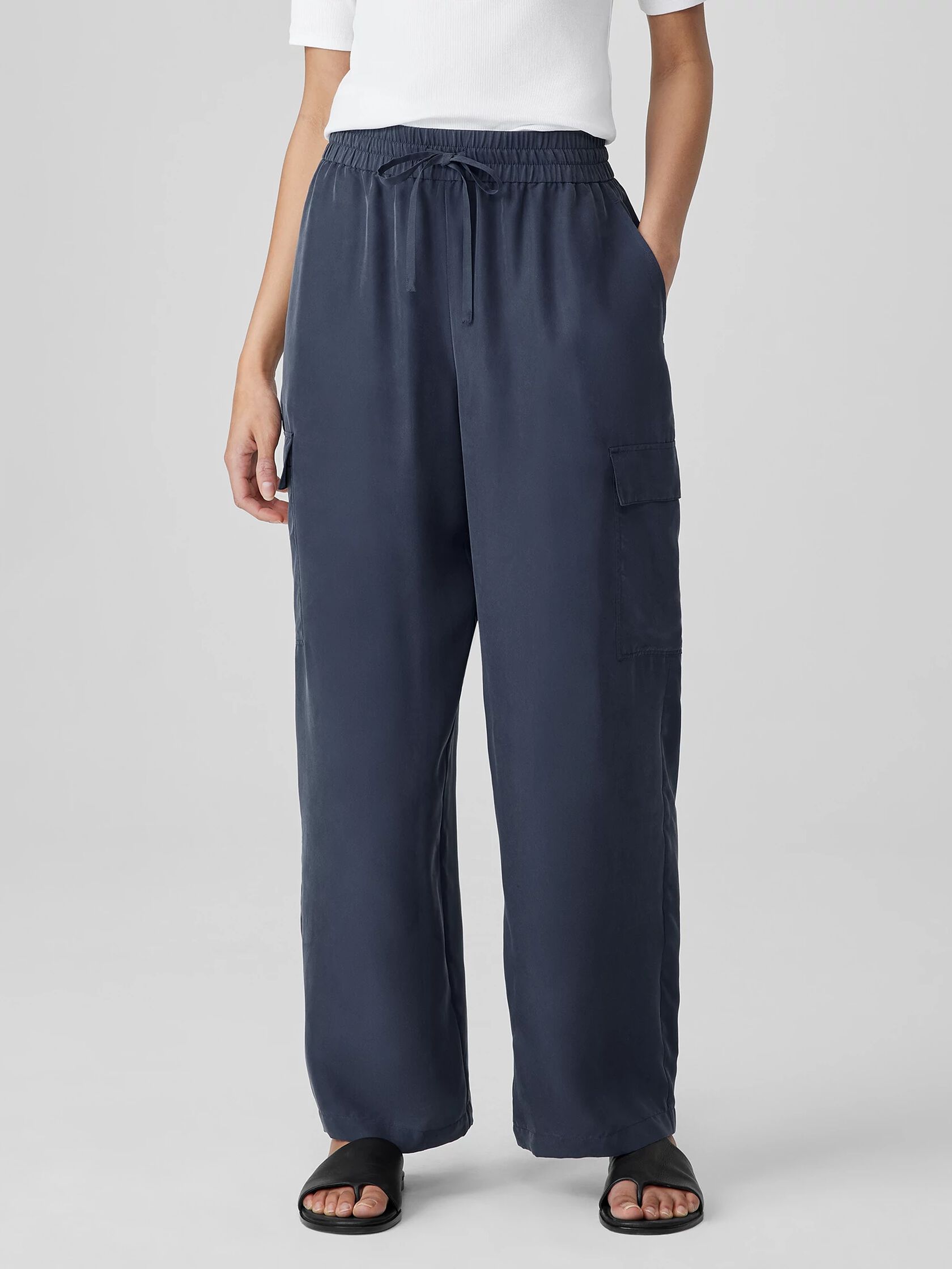 Washed Silk Cargo Pant