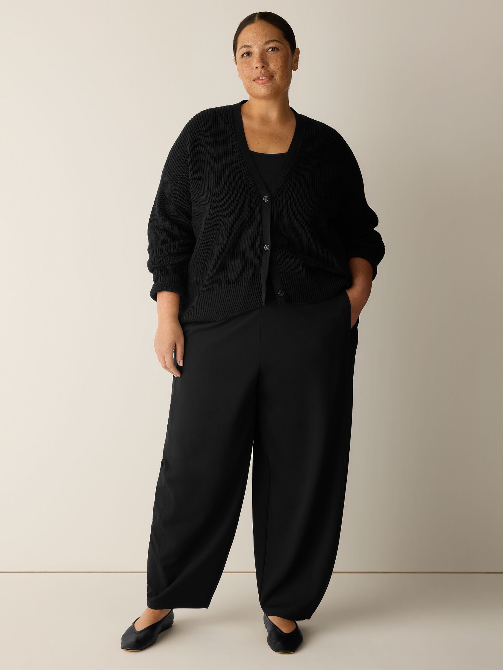 Extra-Fine Ponte Curved Lantern Pant