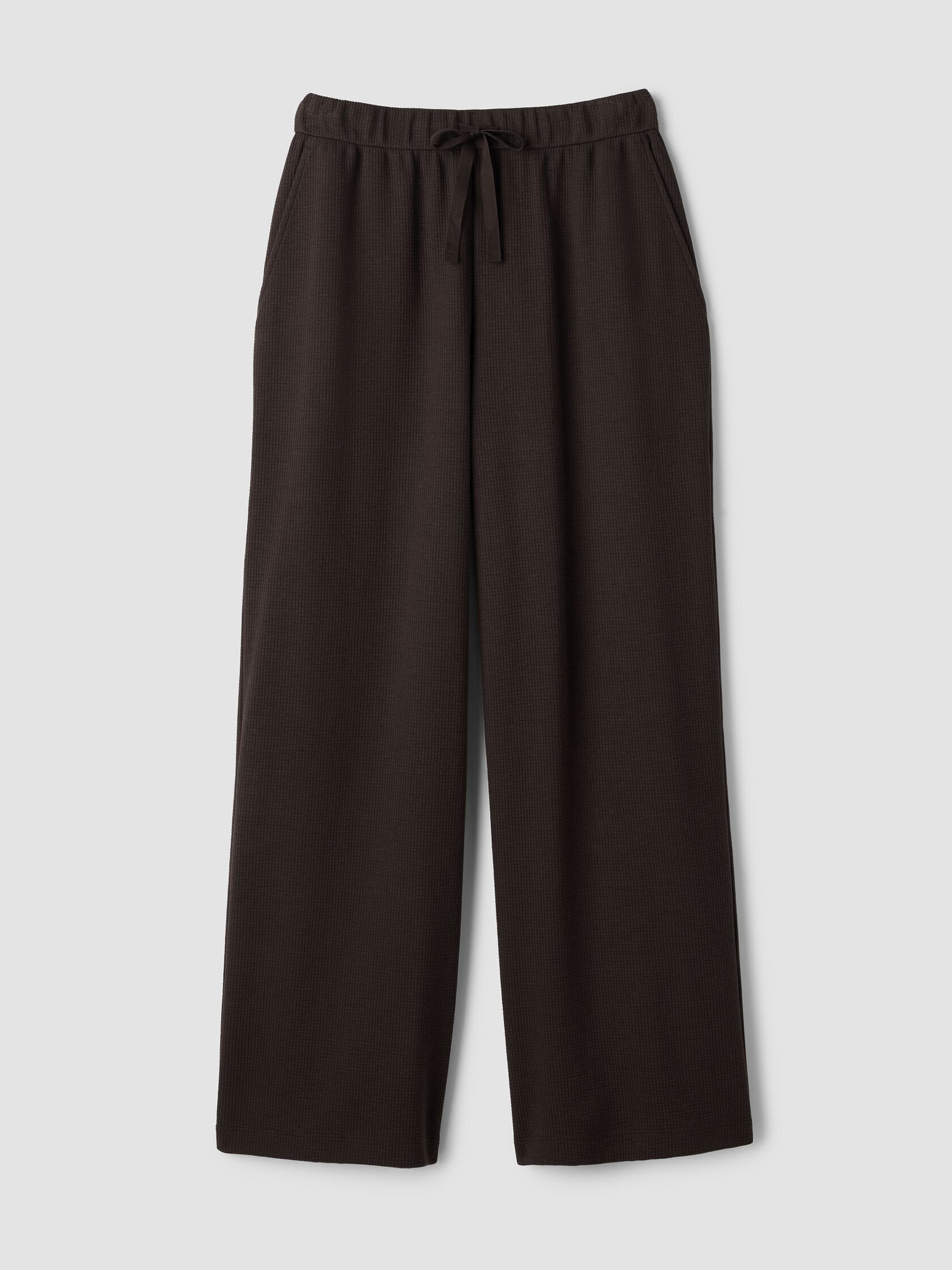 Waffle Cotton Blend Doubleknit Wide-Leg Pant