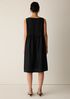 Pleated Silk Bateau Neck Dress
