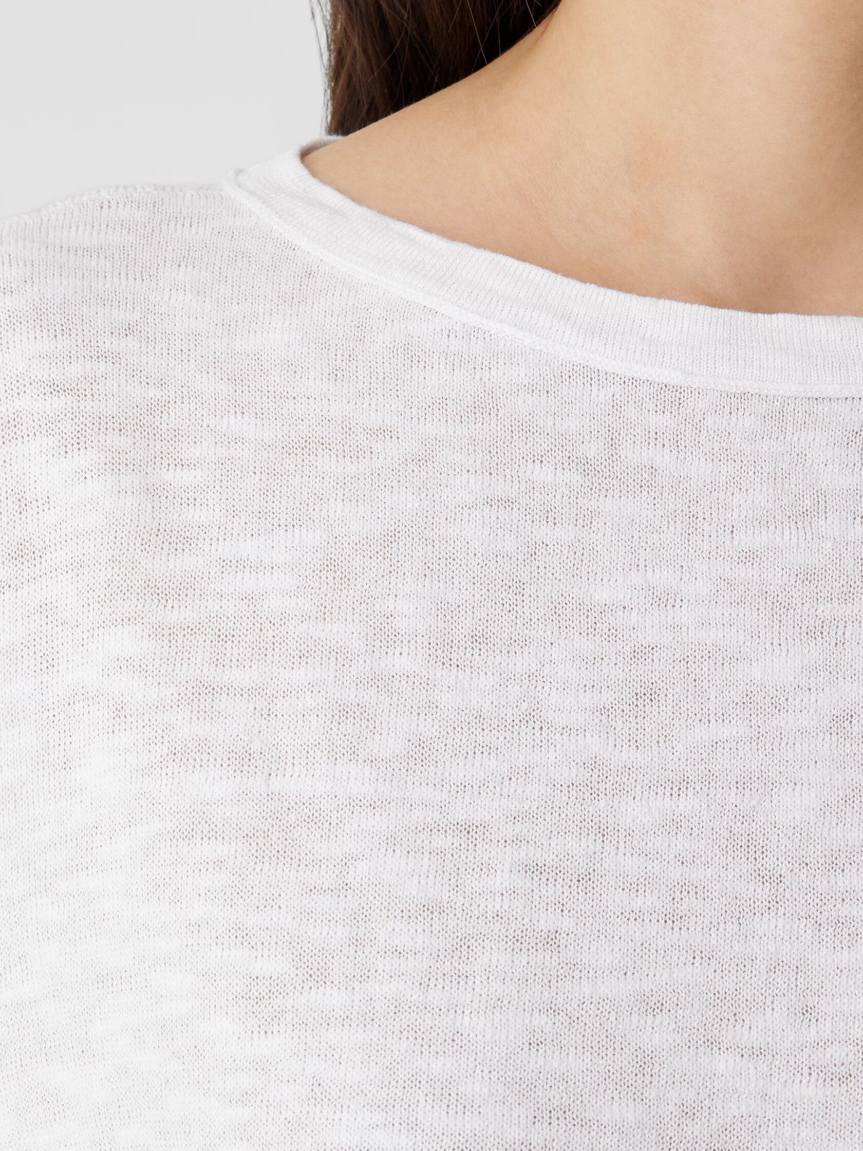 Organic Linen Cotton Slub Bateau Neck Top