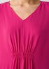 Silk Georgette Crepe V-Neck Dress