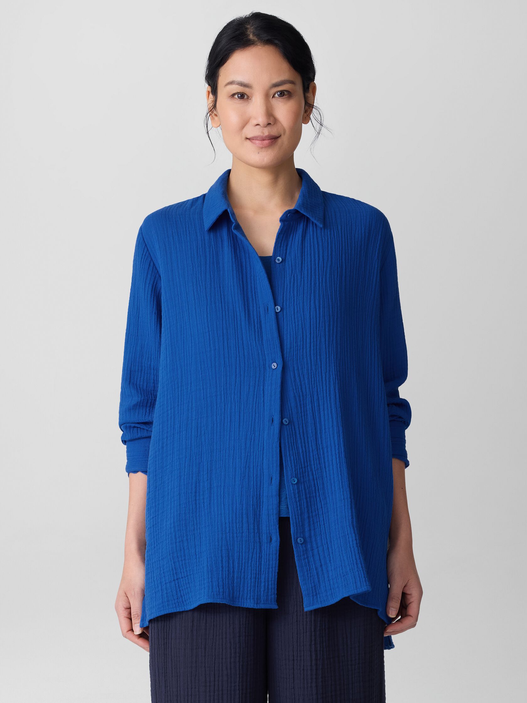 Organic Cotton Lofty Gauze Classic Collar Shirt