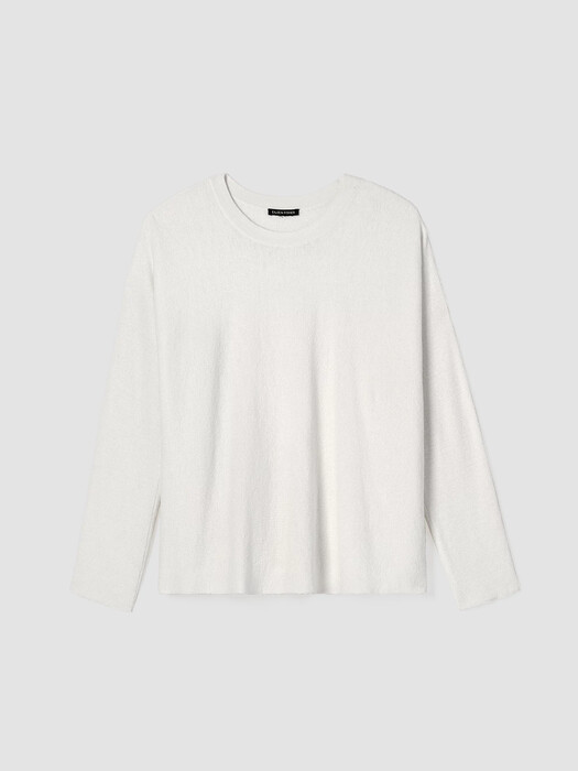 Linen Crepe Stretch Crew Neck Top
