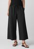 Cotton Blend Stripe Stitch Wide-Leg Pant