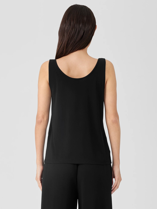 Stretch Silk Jersey Scoop Neck Tank