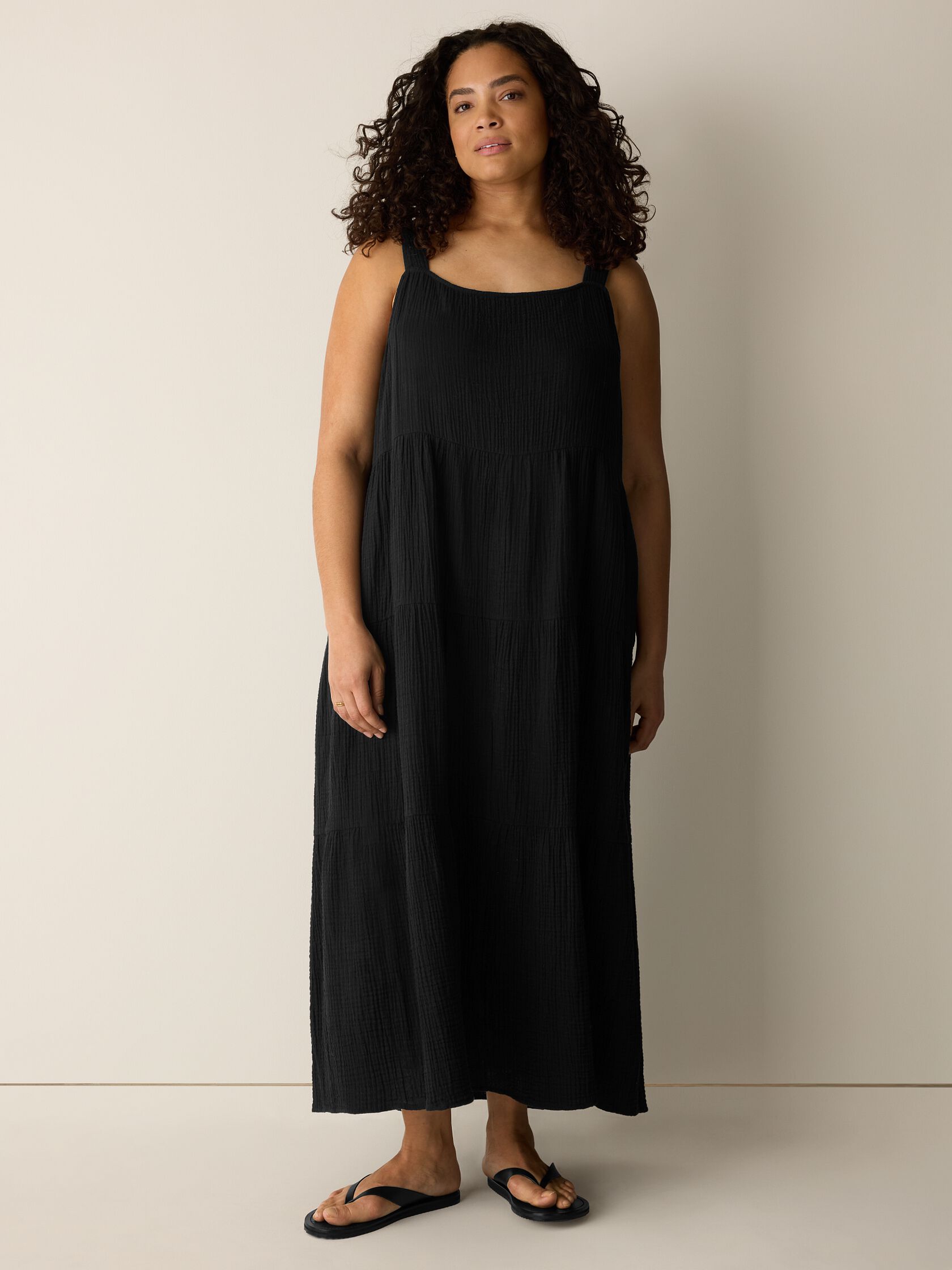 Organic Cotton Lofty Gauze Tiered Dress