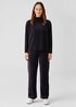 Cotton Velour Funnel Neck Box-Top