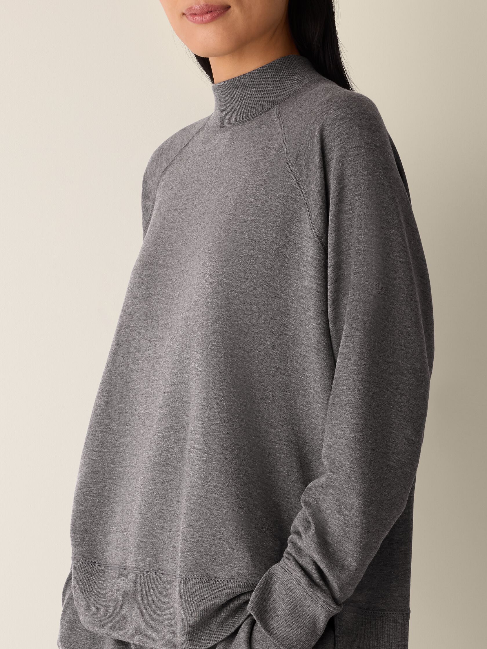 Cozy Brushed Terry Hug Mock Neck Top