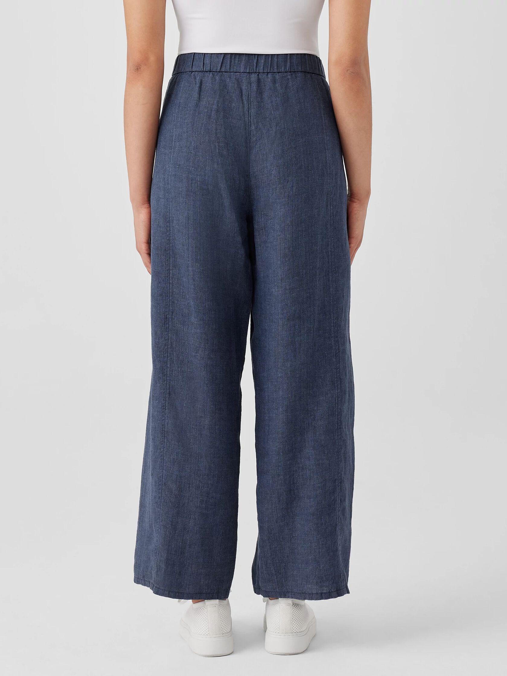 Washed Organic Linen Délavé Wide Trouser Pant