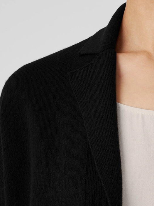 Italian Cashmere Notch Collar Cardigan