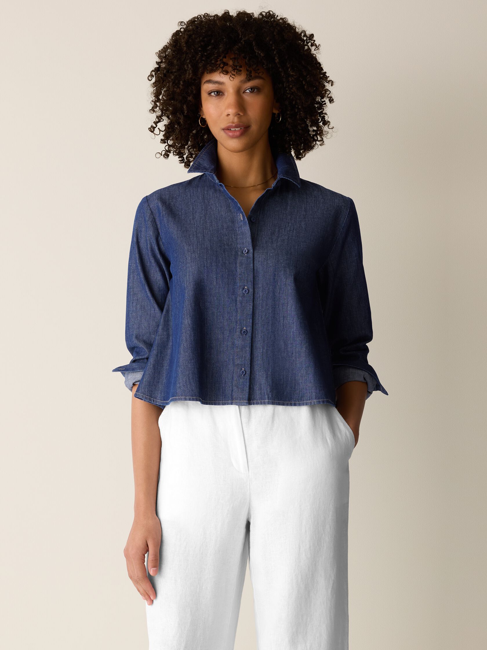 Lightweight Organic Cotton Denim Classic Collar Shirt
