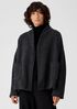 Boucle Wool Knit High Collar Jacket