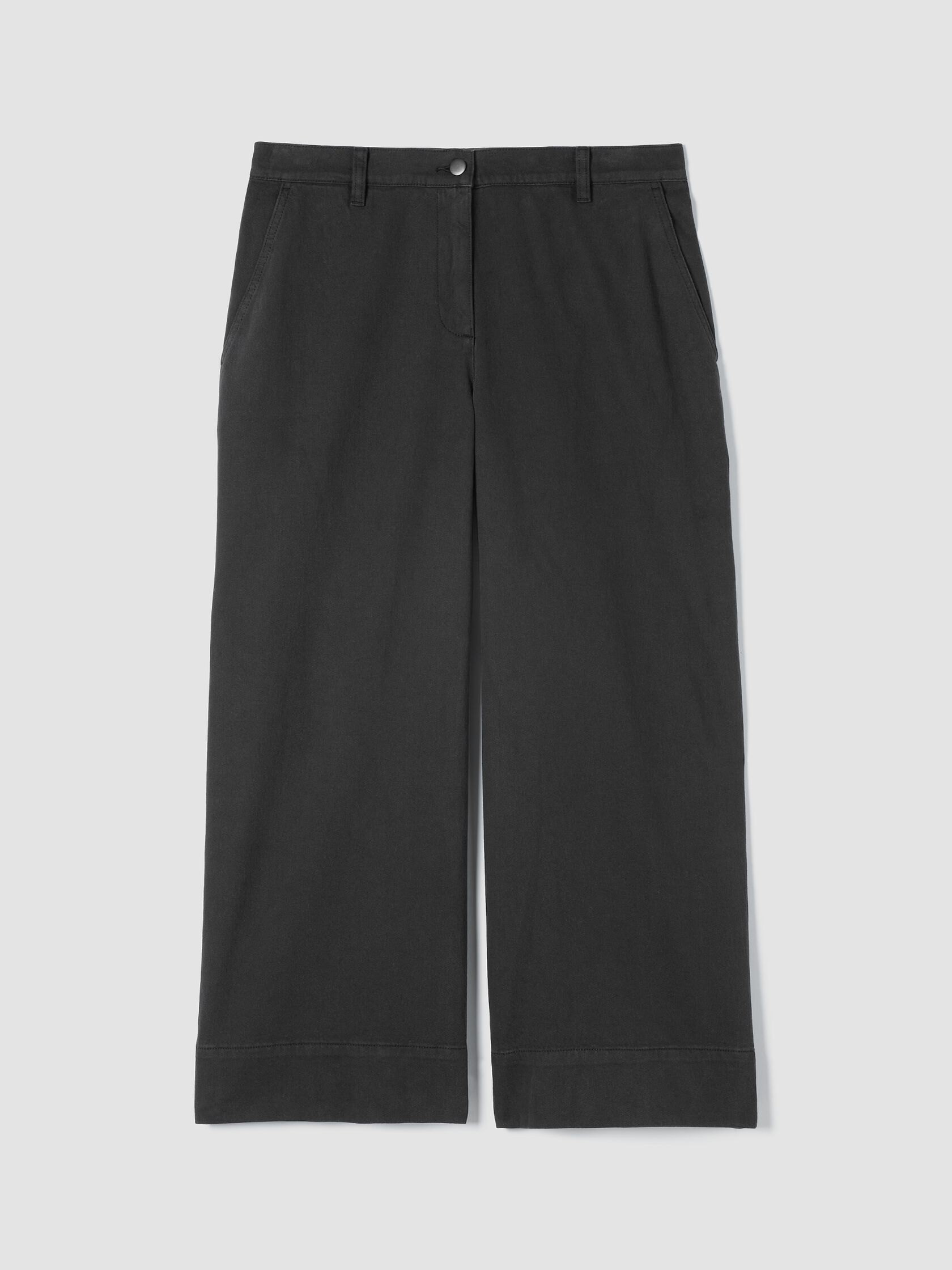 Garment-Dyed Utility Cotton Wide-Leg Pant