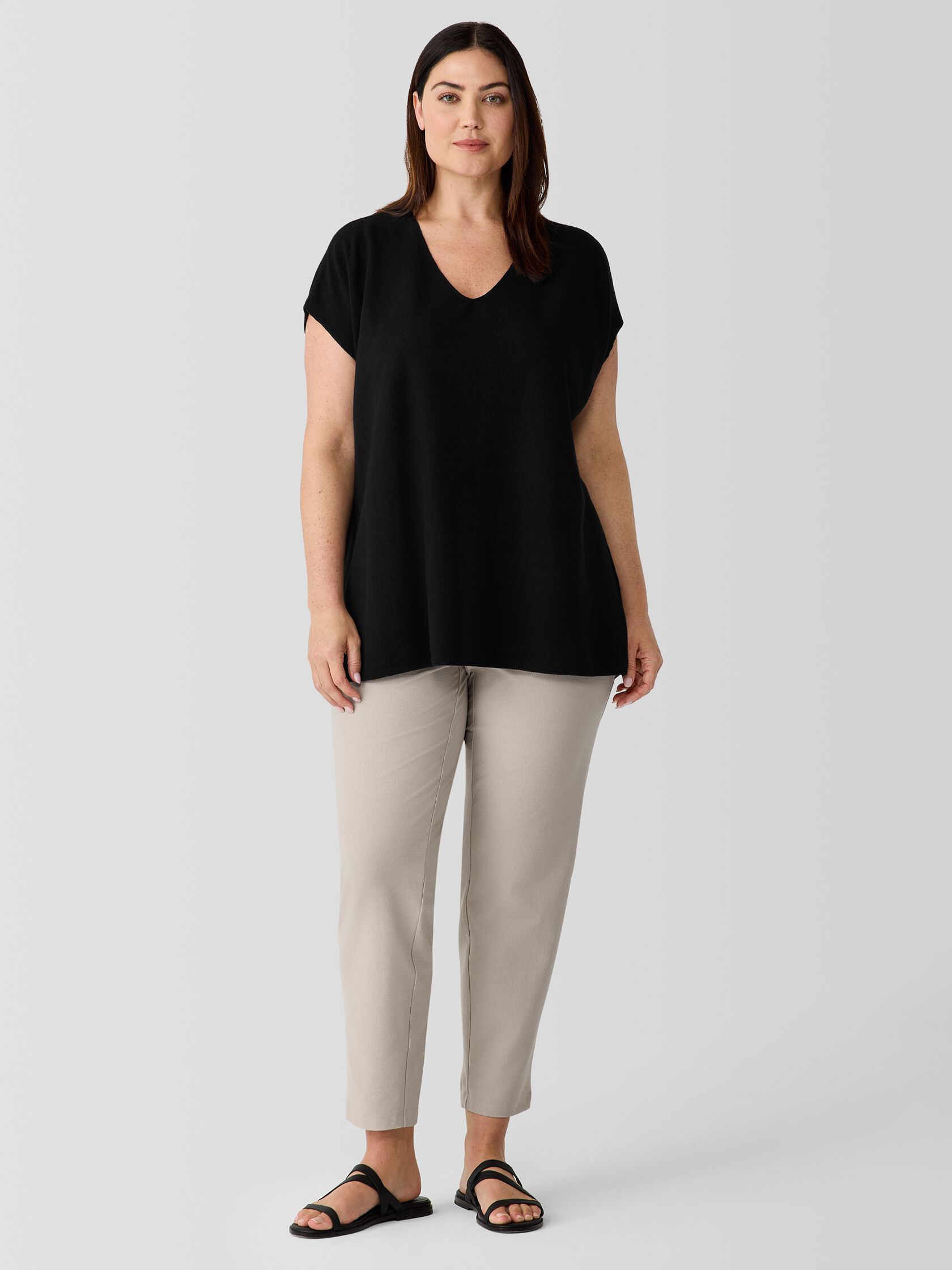 Organic Linen Cotton V-Neck Top